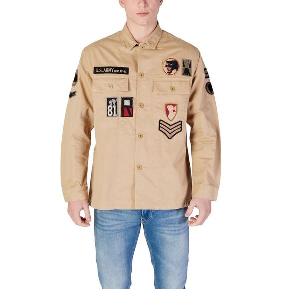 Replay Beige Denim Men's Shirt